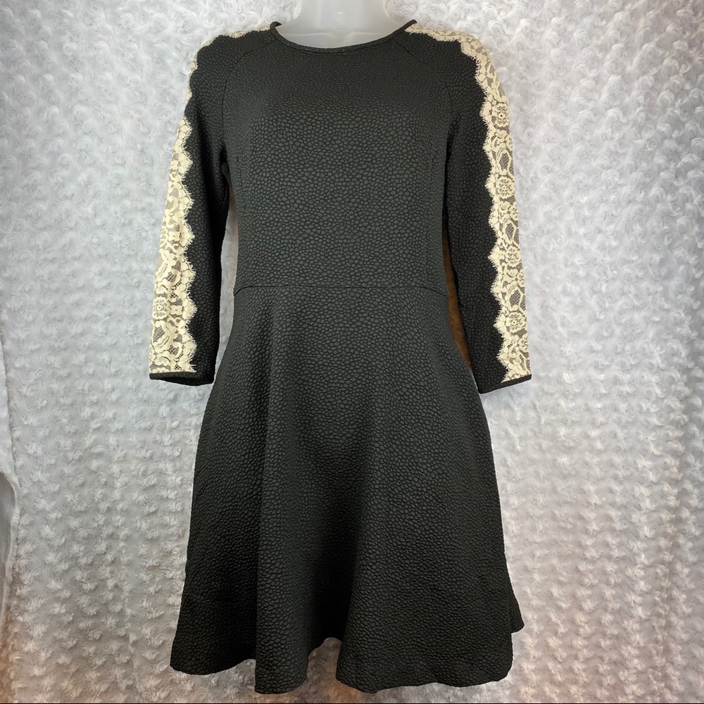 🌴RACHEL Rachel Roy Textured Black Fit Flare Dress